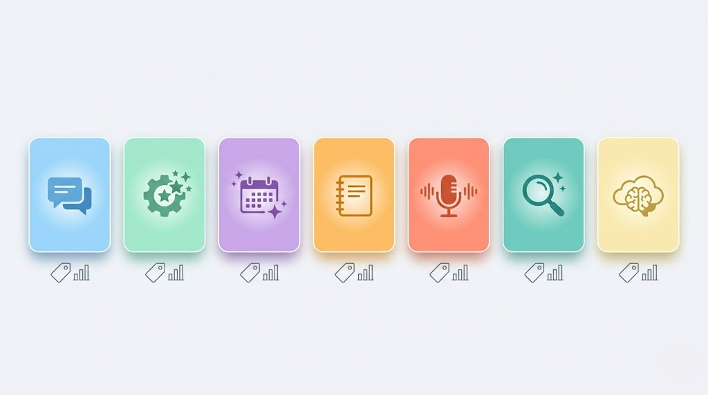 主要AI業務効率化ツール7選の比較イメージ