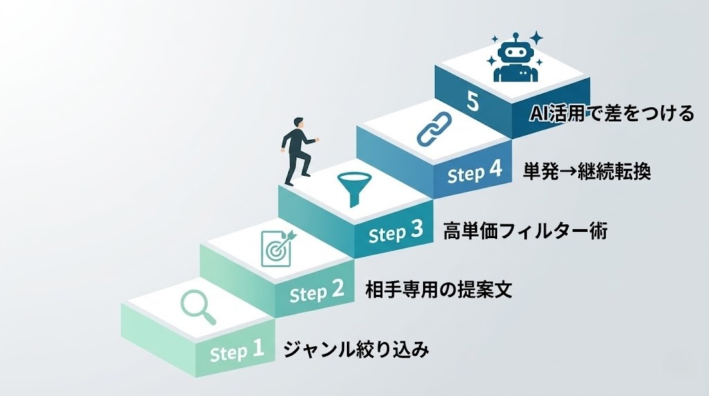 クラウドソーシングで稼げない状態から抜け出す5つの対策インフォグラフィック