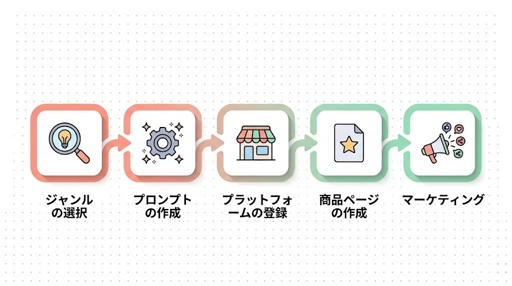 プロンプト販売の始め方5ステップのロードマップ