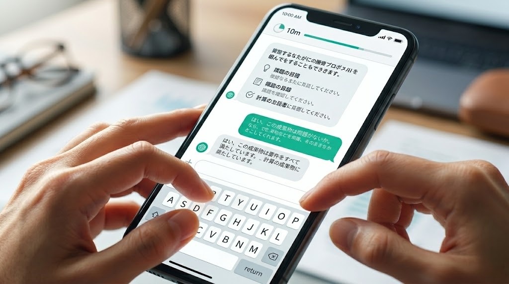 ChatGPTで提案文を効率よく作成している様子