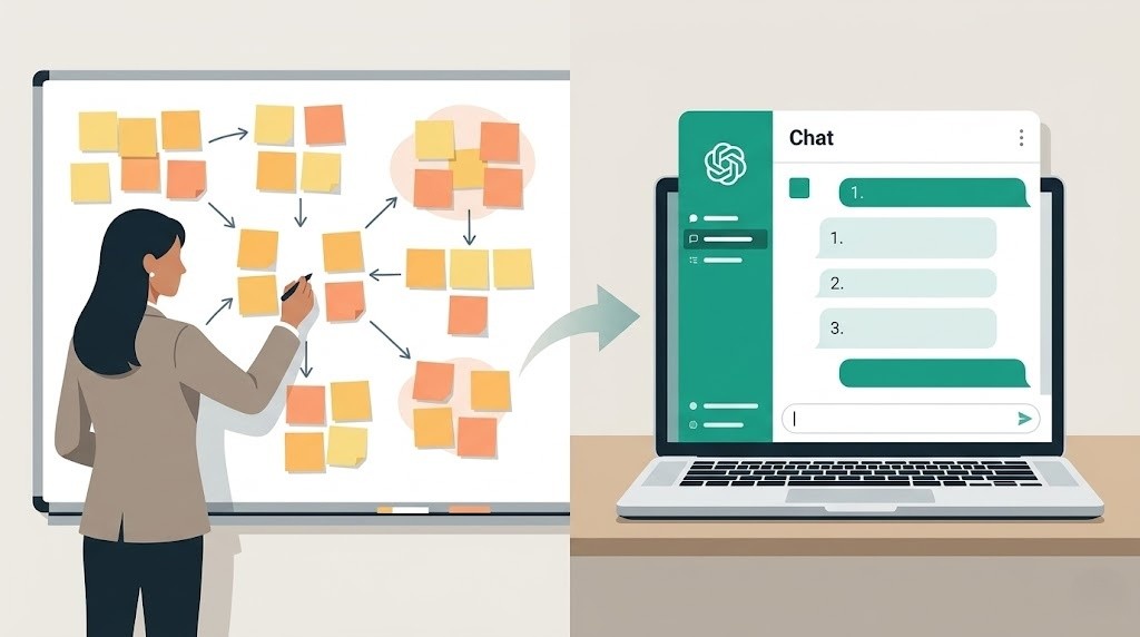 ブレインストーミングとChatGPTのアイデア出し比較