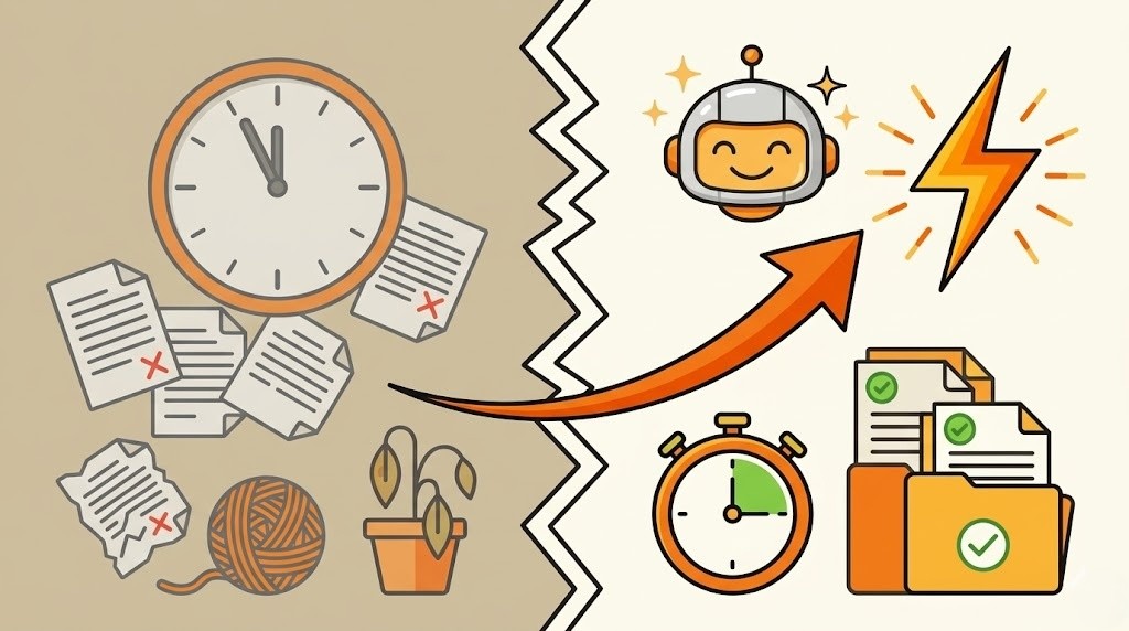 作業効率化・時短・AI活用の図解