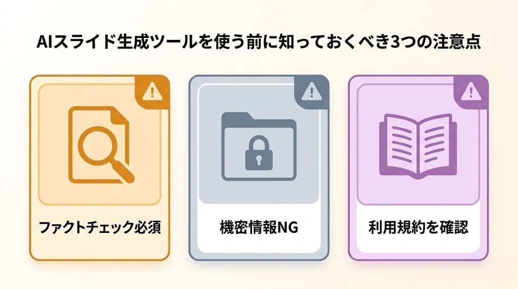 AIスライド生成ツール3つの注意点