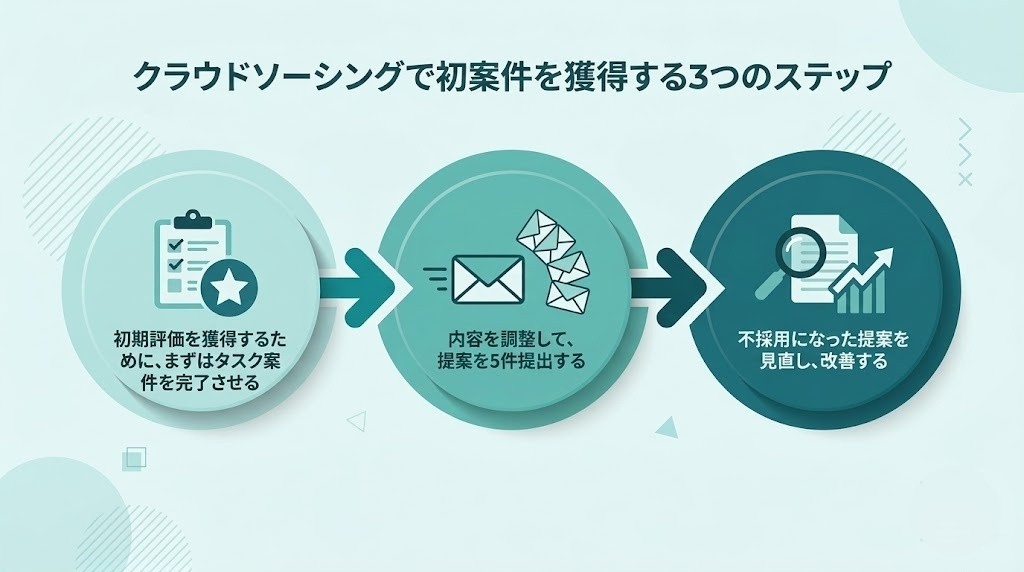 初案件を取る3ステップ戦略のロードマップ