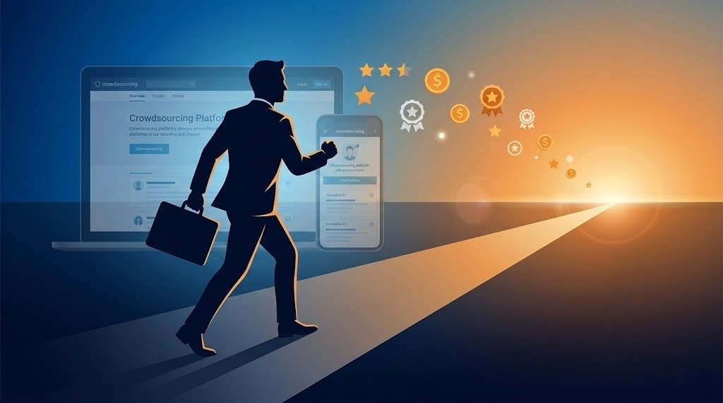 クラウドソーシング副業で新しい一歩を踏み出すビジネスパーソン