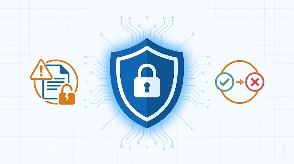 ChatGPT情報漏洩・ハルシネーション対策のセキュリティイメージ