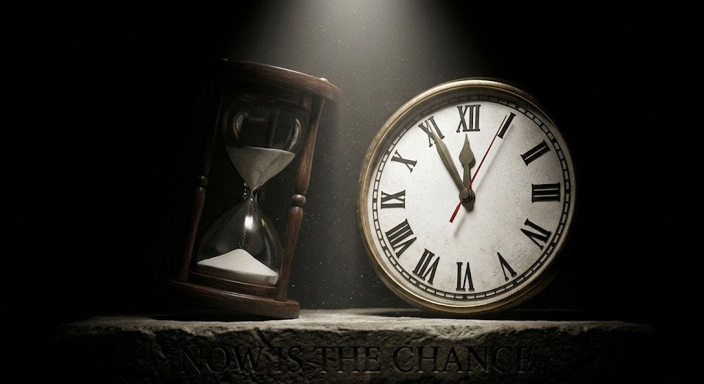 砂時計で今がチャンスであることを示すイメージ