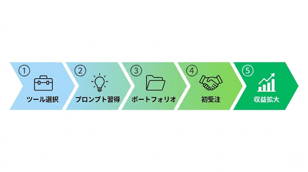 AI画像生成副業を始める5ステップのロードマップ