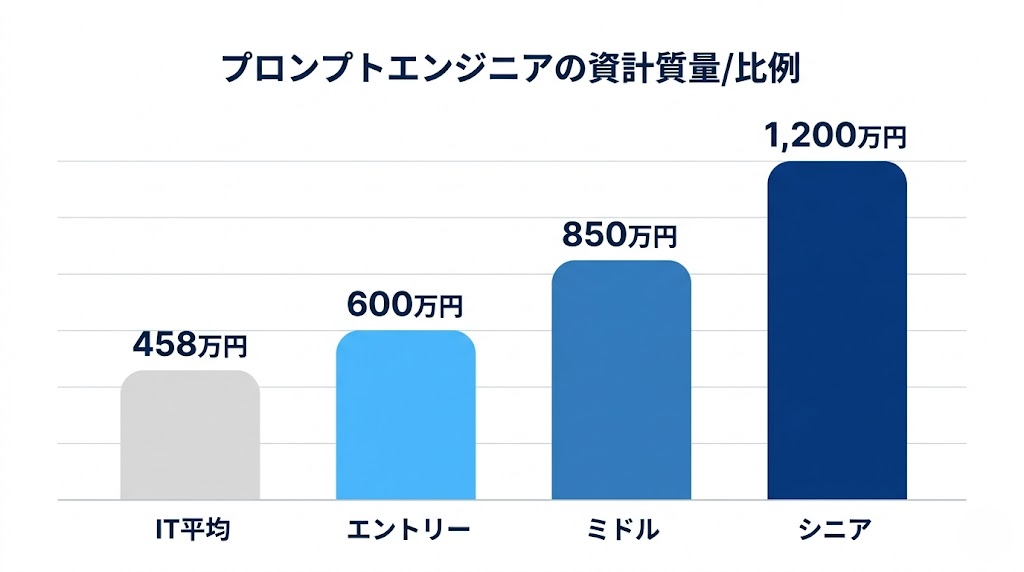 プロンプトエンジニアの年収データと業界平均比較
